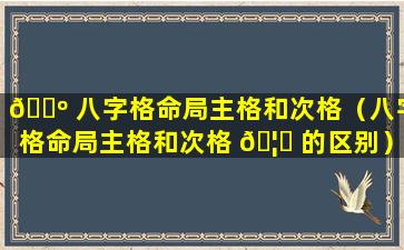 🌺 八字格命局主格和次格（八字格命局主格和次格 🦁 的区别）